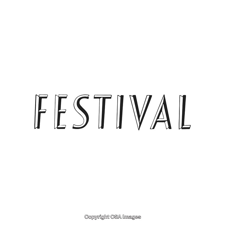Black and White Text Displaying the Word 'Festival' with Bold Font Style