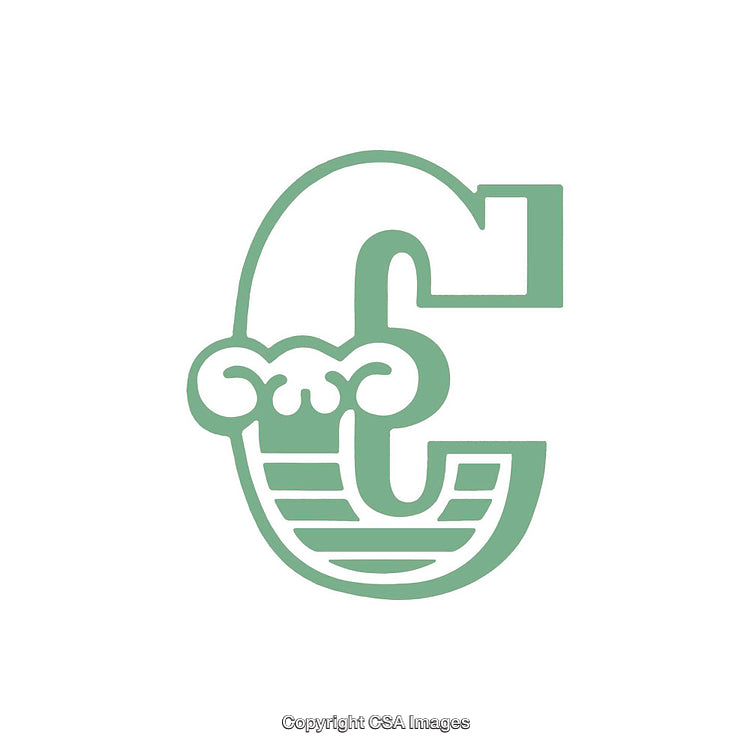 Stylized Green Letter C With Creative Nautical Design Element