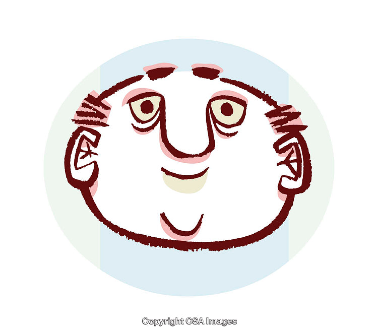 Whimsical Colorful Illustration of a Cheerful Cartoon Smiling Face