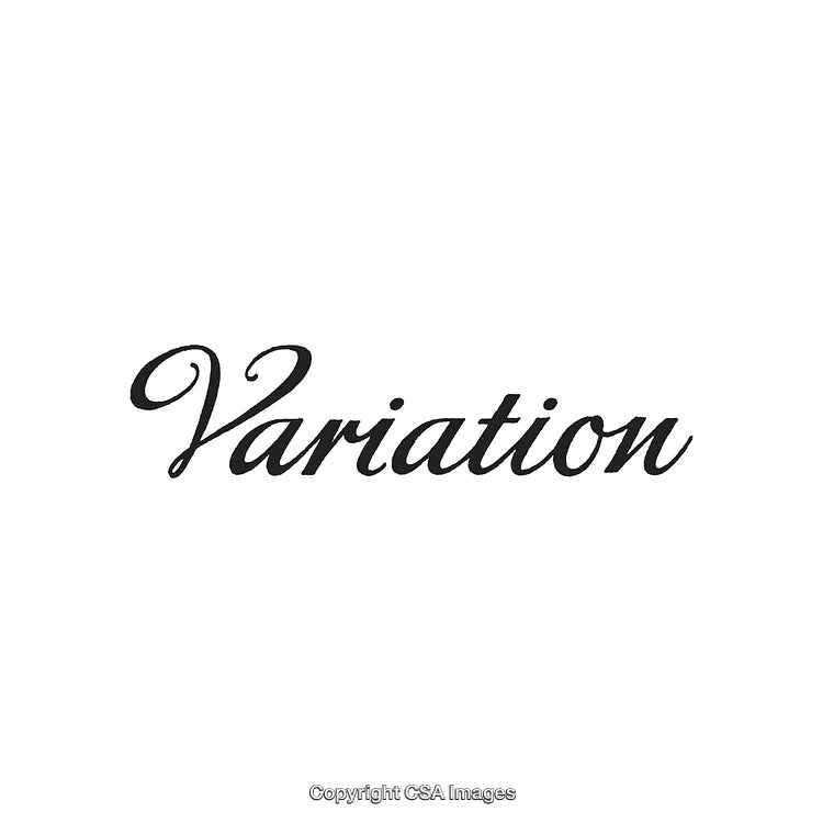 Elegant Handwritten Word 'Variation' on a Clean White Background