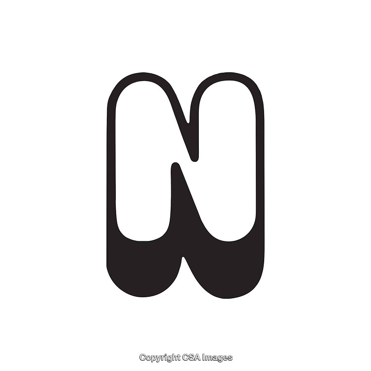 Stylized Letter N Design with Modern Calligraphy Style