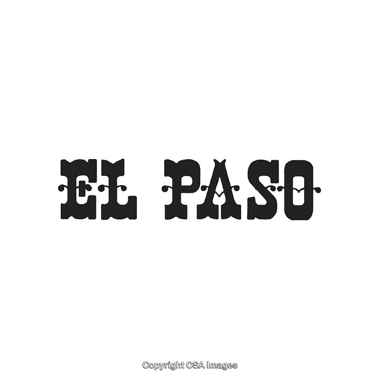 Vintage Western Typography Depicting 'El Paso' in Bold Stylized Letters