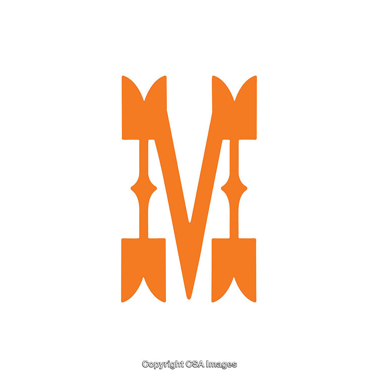 Orange Stylized Letter M on a Clean White Background
