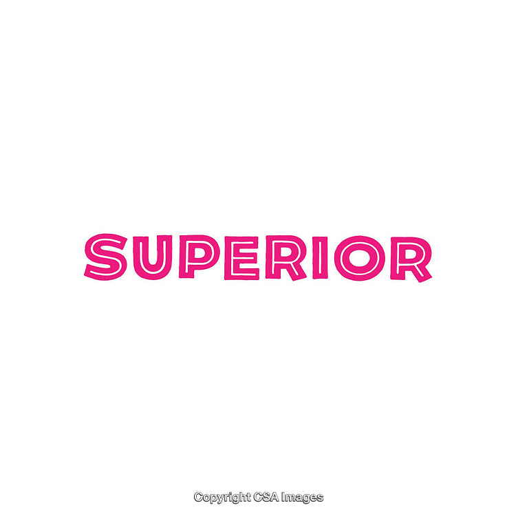 Bold Pink Typography Spelling 'Superior' on a White Background