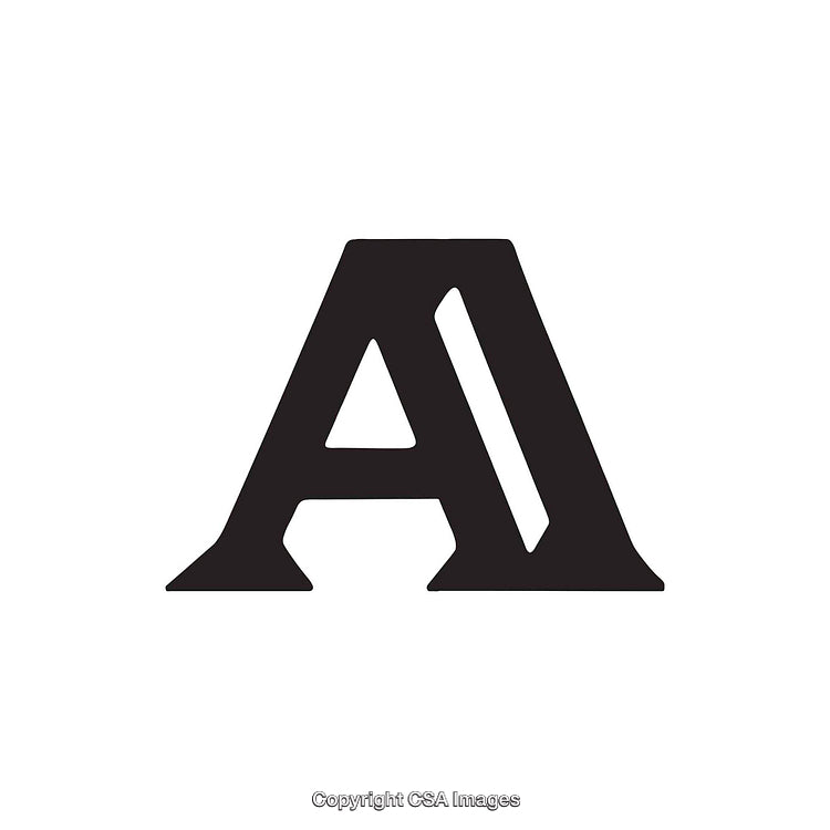 Bold Black Letter A Design on White Background