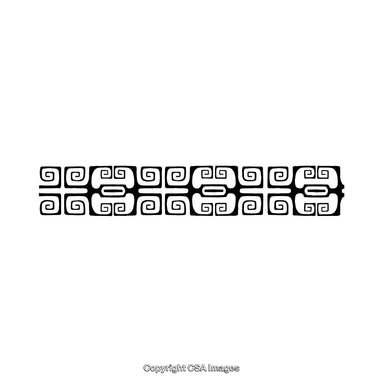 Intricate Black and White Border With Symmetrical Geometric Patterns