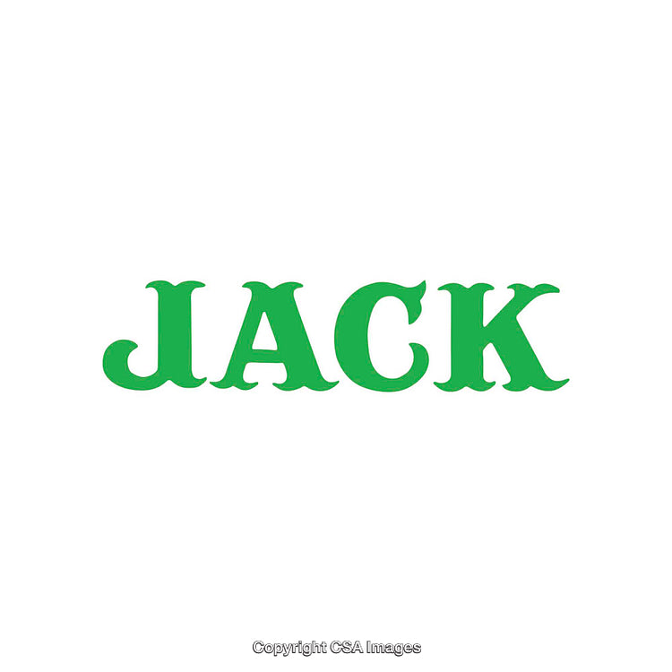 Green Stylized Text Reading 'JACK' on White Background