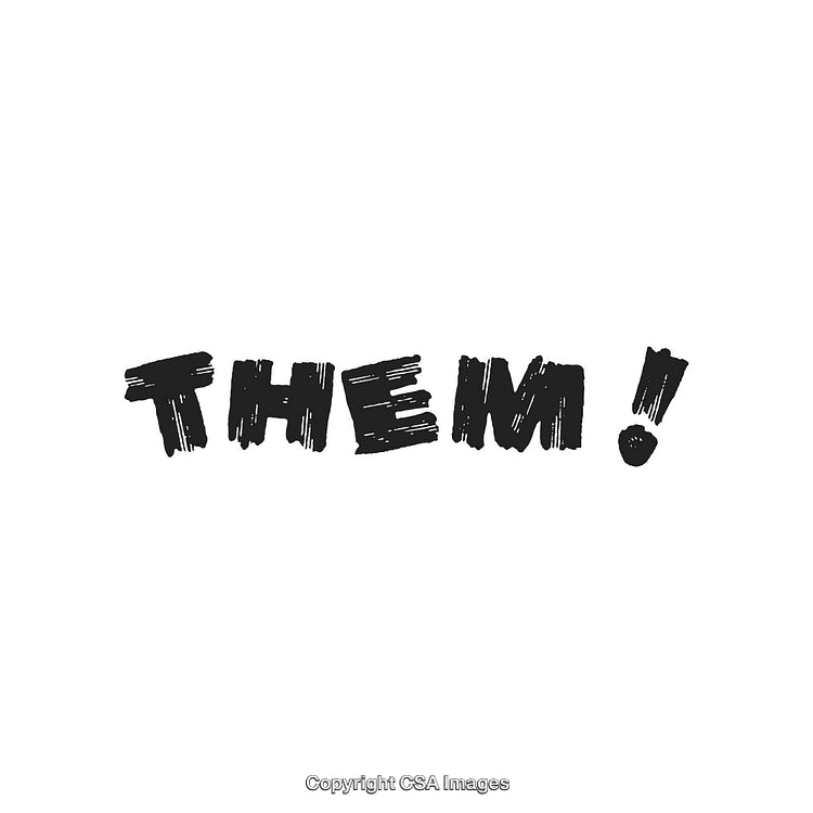 Bold Text Art Design Featuring The Word 'Them' With Emphasis