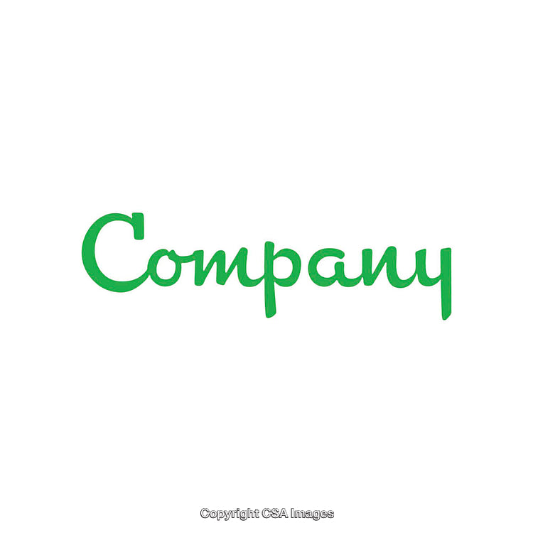 Green Illustrated Handwritten Text with "Company" on White Background