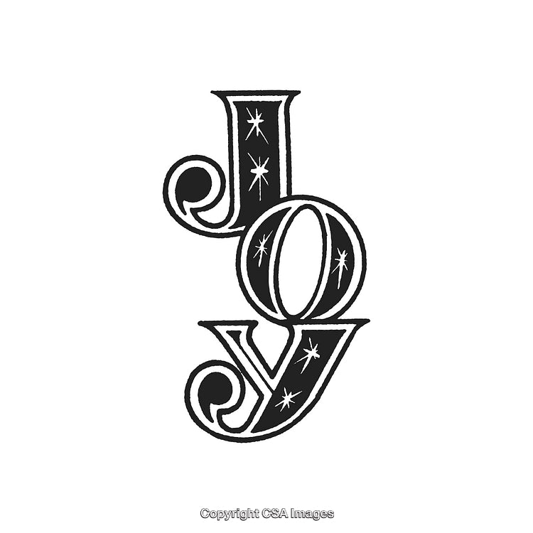 Elegant Typography of the Word 'Joy' Decorated With Festive Star Accents