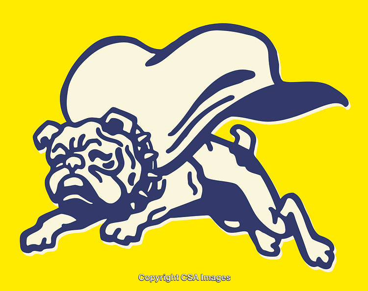 Bold Line Art of a Superhero Bulldog in Dynamic Pose
