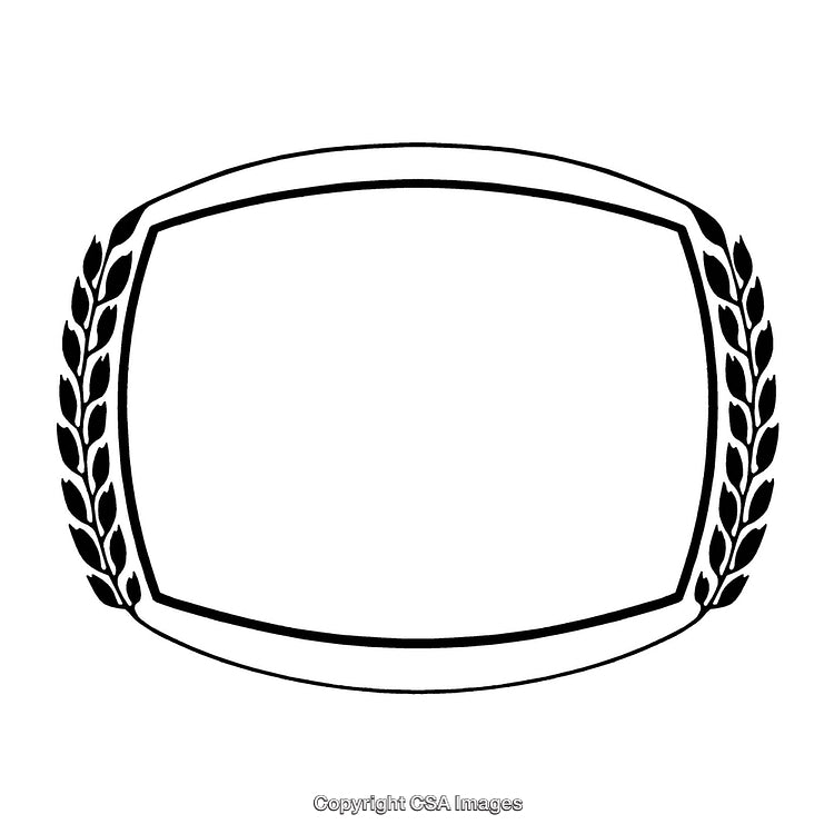 Elegant Black And White Frame With Laurel Design Border