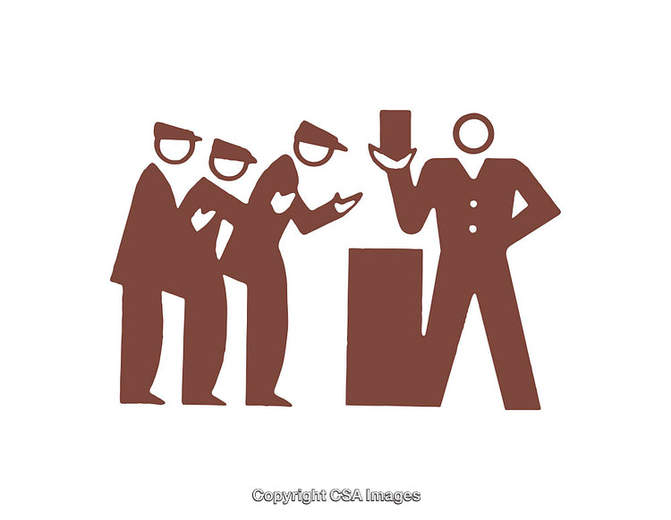 Illustration Depicting Social Interaction Among Figures with Dynamic Gestures