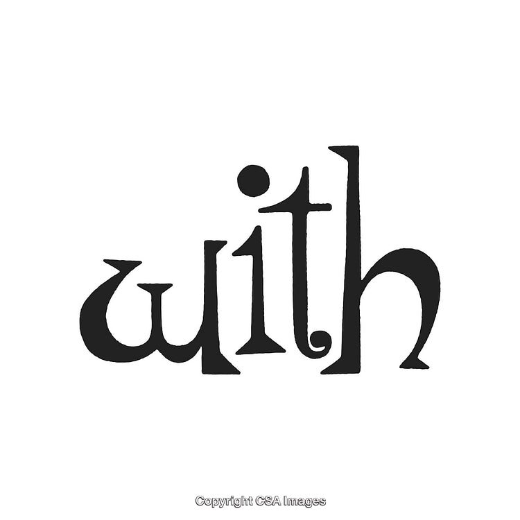 Stylized Artistic Word With Unique Typography Design on White Background