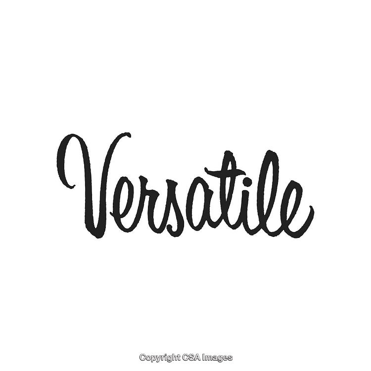 Stylish Illustration Featuring the Word Versatile in Elegant Black Script Font