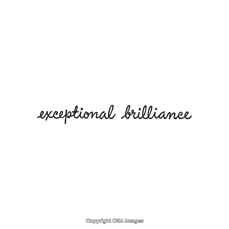Inspirational Handwritten Script Highlighting Exceptional Brilliance on White Background