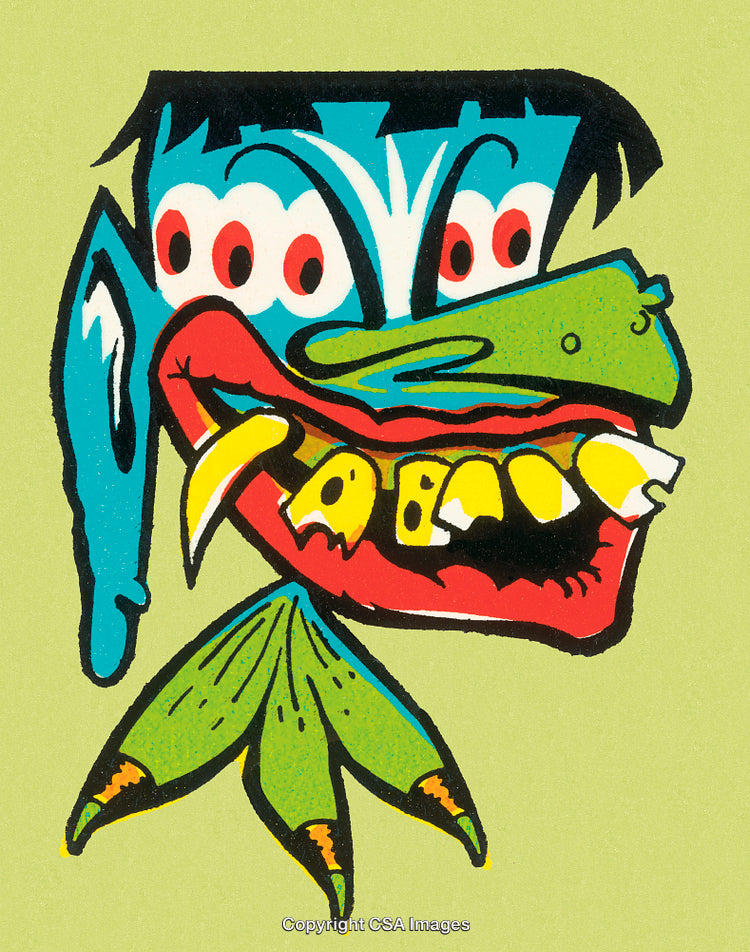 Colorful Abstract Illustration Featuring a Surreal and Whimsical Face Design