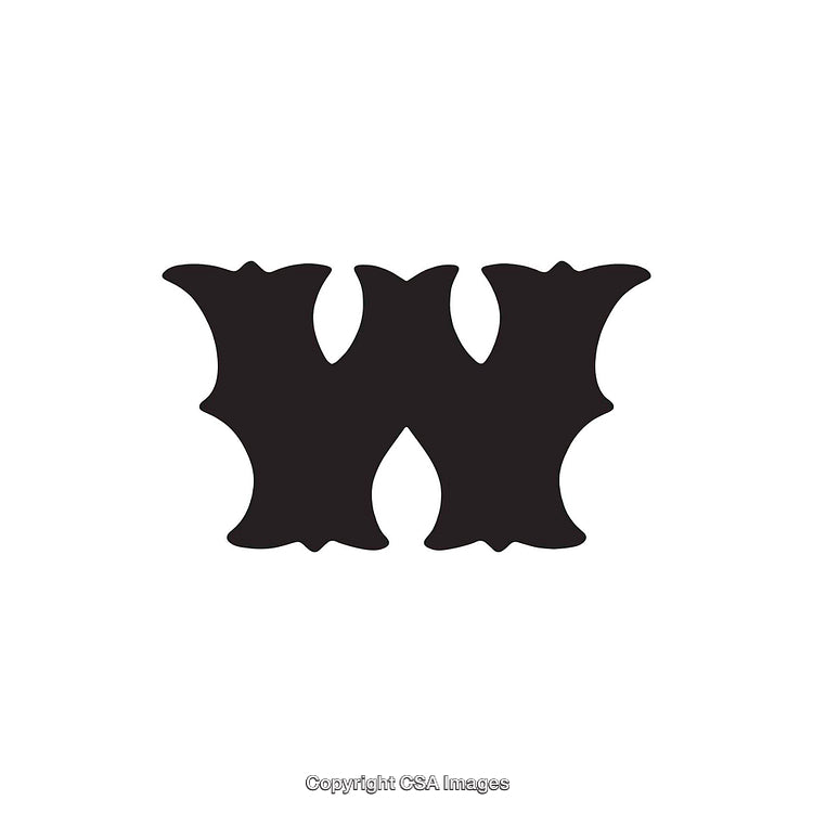 Stylized Black Letter W Symbol Isolated on White Background