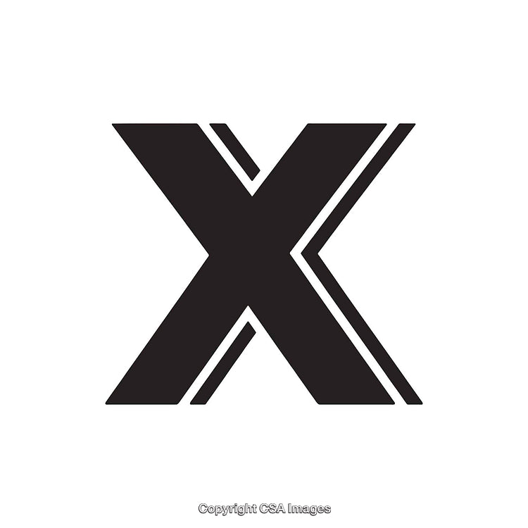 Bold Black Letter X Design on White Background