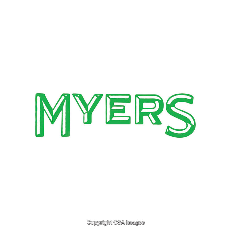 Bright Green Typography Featuring the Word Myers