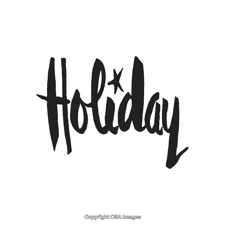 Holiday-Themed Calligraphy Text with a Minimalist Design on White Background