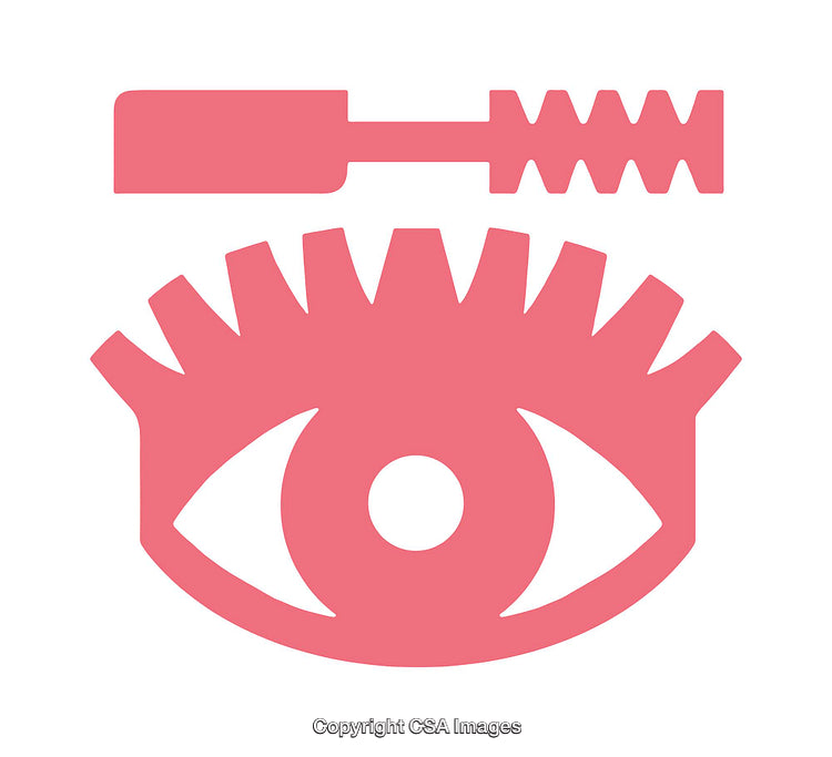 Pink Mascara Icon Depicting Makeup Application and Beauty Concept