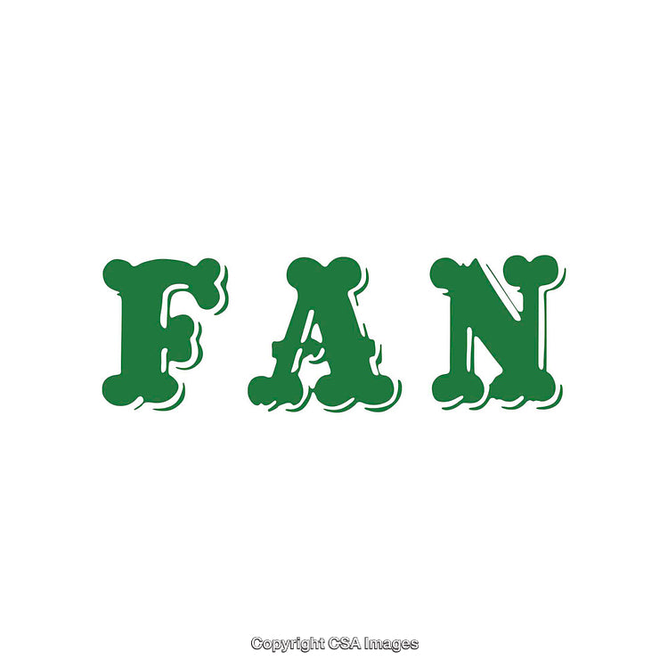 Green Typography Featuring the Word 'Fan' in a Bold Playful Font
