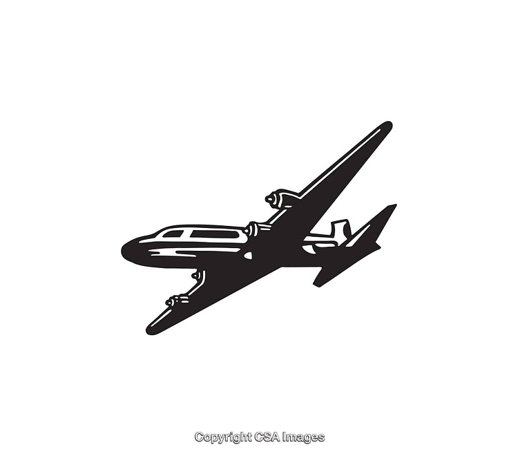 Black And White Icon Of A Vintage Airplane