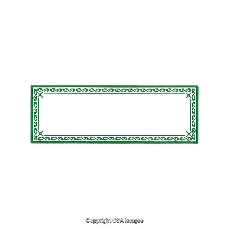 Handcrafted Green Decorative Frame Border with Intricate Artistic Patterns
