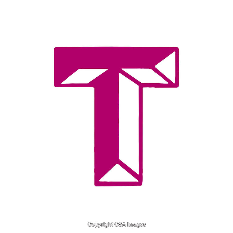 Decorative Greek Tau Symbol in Bold Pink Design