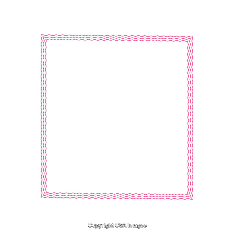 Minimal Pink Wavy Line Frame on a Simple White Background
