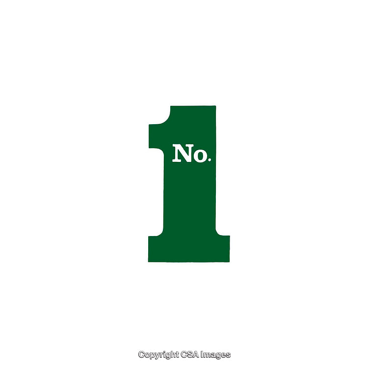 Green Number One Illustration on a White Background
