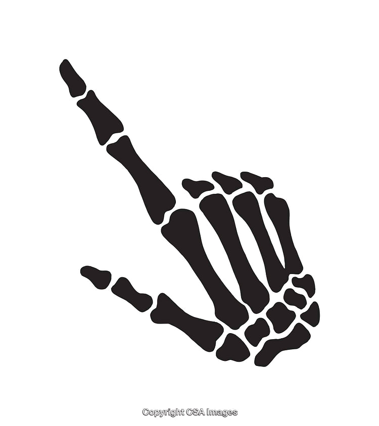 Minimalist Black And White Skeleton Hand Illustration