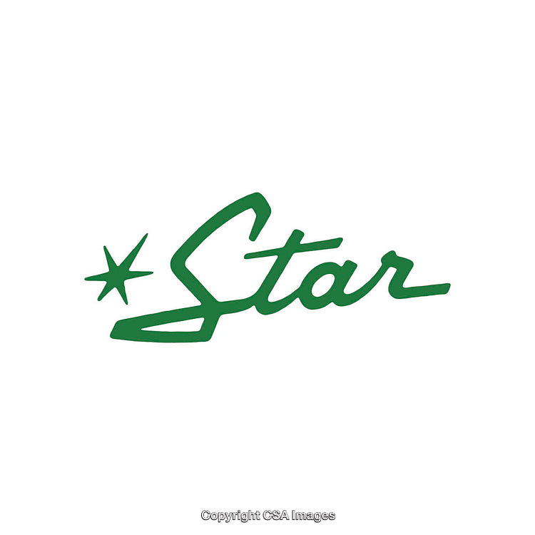 Green Cursive 'Star' Text Logo with Stylized Star Symbol Design