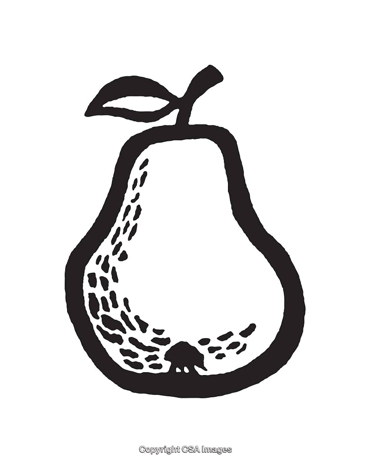 Vintage Black and White Pear Illustration With Artistic Detail
