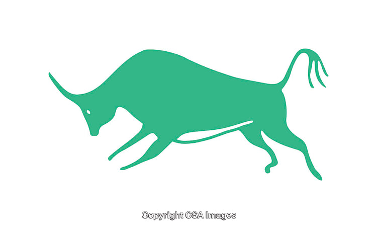 Minimalist Green Bull Logo with Stylized Silhouette Design