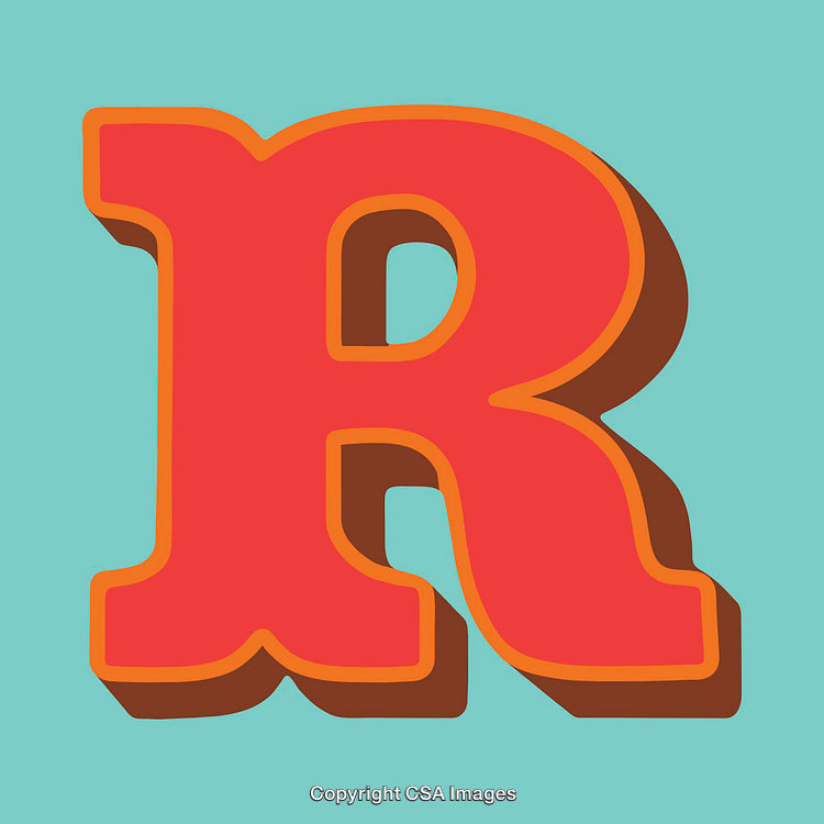 Bold Red Letter R with a Vibrant Pop Art Style