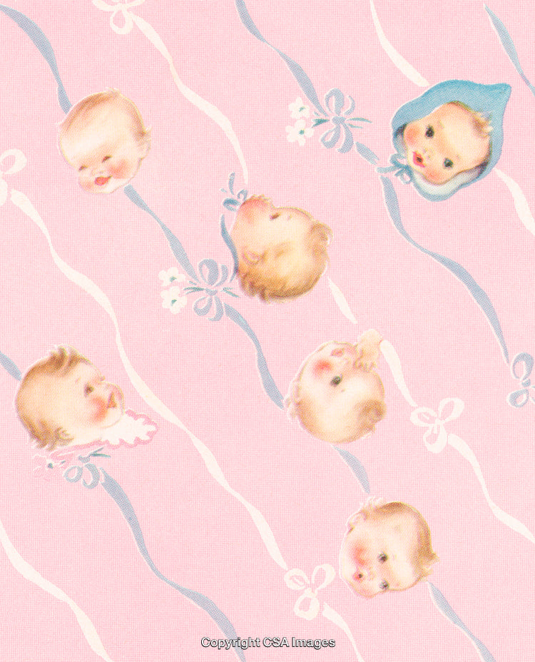 Floating baby heads pattern