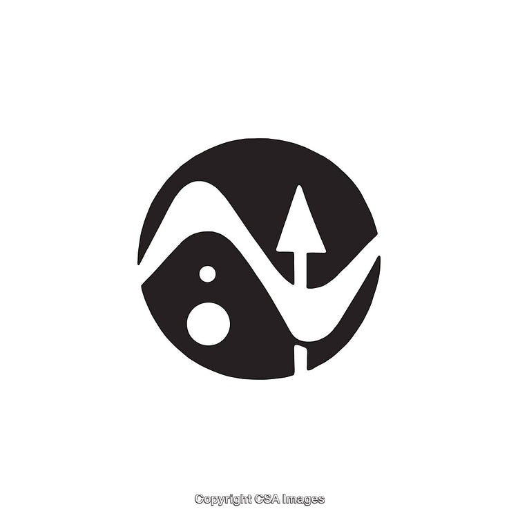 Abstract Black and White Nature-Themed Geometric Symbol