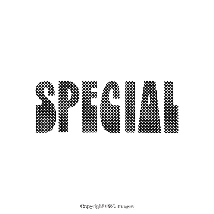 Dot Pattern Text Design Featuring the Word Special on White Background