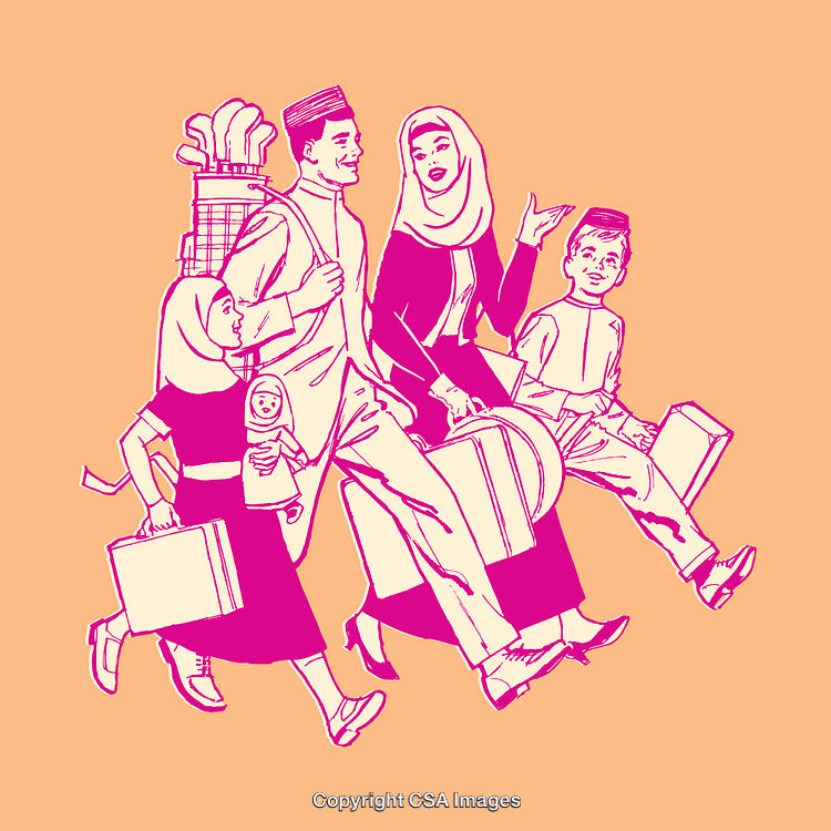 Happy Family Traveling Together with Luggage and Smiling Faces