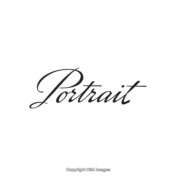 Handwritten Portrait Text in Elegant Typography on White Background