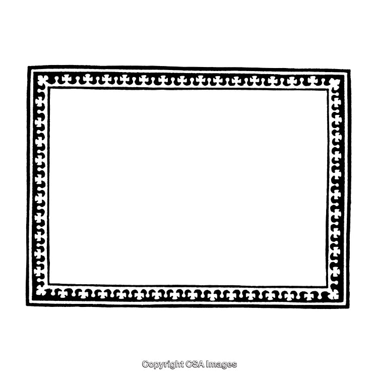 Elegant Rectangular Black And White Border With Intricate Details