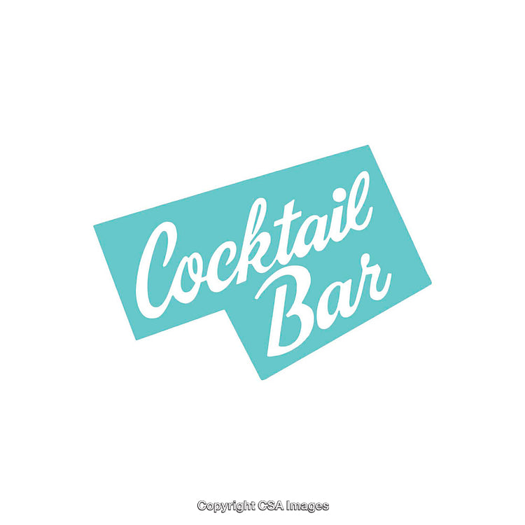 Bright Turquoise Cocktail Bar Logo with Modern Typography on White Background