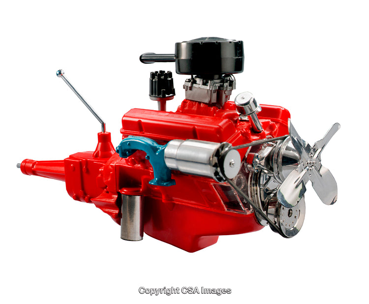 Model Toy Engine Displaying Automotive Parts and Components