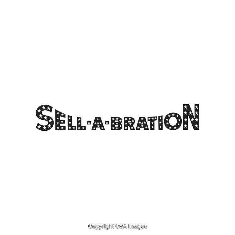 Creative Text Design Featuring the Word Sell-A-Bration with Star Accents