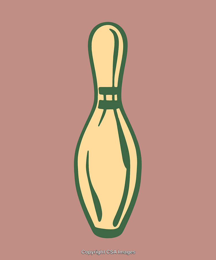 Colorful Illustration of a Bowling Pin Design on Solid Background