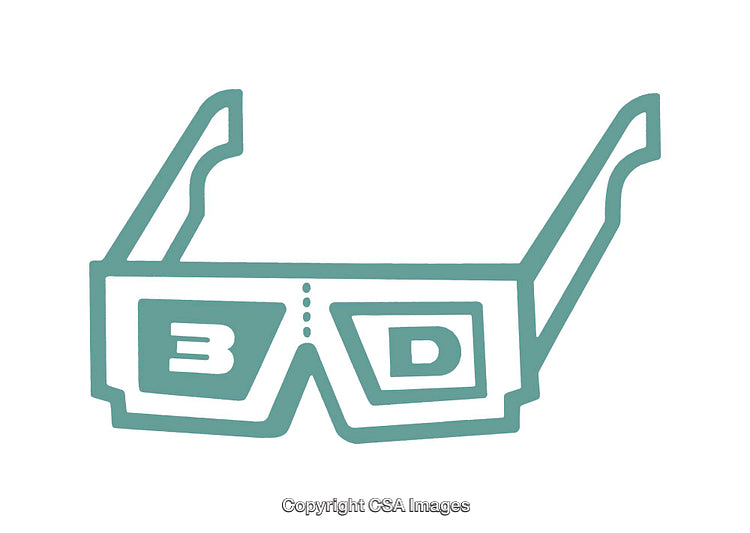Retro 3D Glasses Icon Depicting Classic Cinema Theme in Simple Design