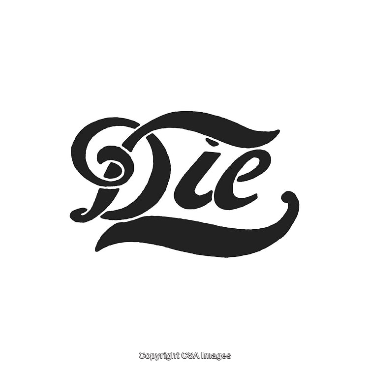 Calligraphic Script Depicting Artistic Word in Black on White Background