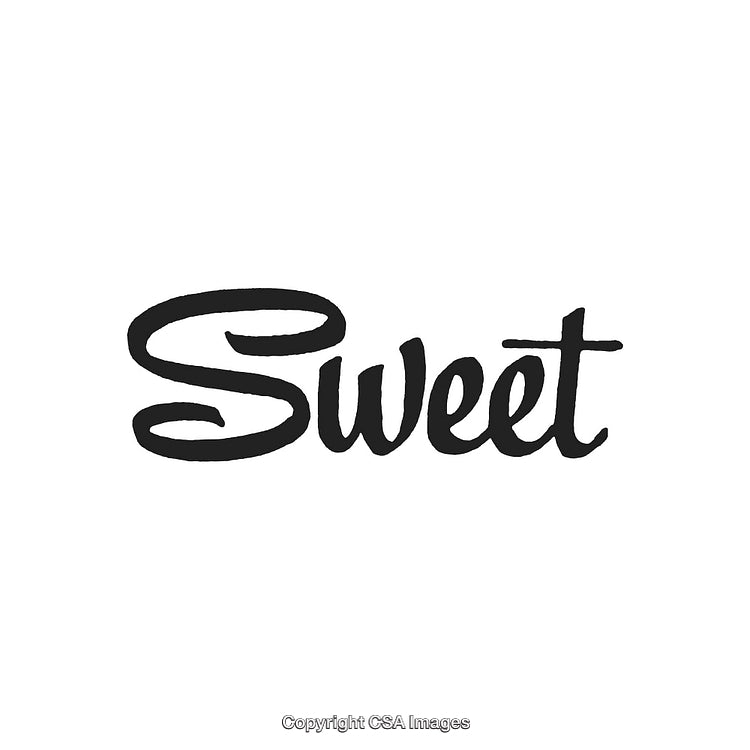 Stylized 'Sweet' Typography on White Background for Creative Design Applications